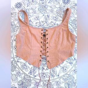 Shein MOD - Lace up front Tank Top